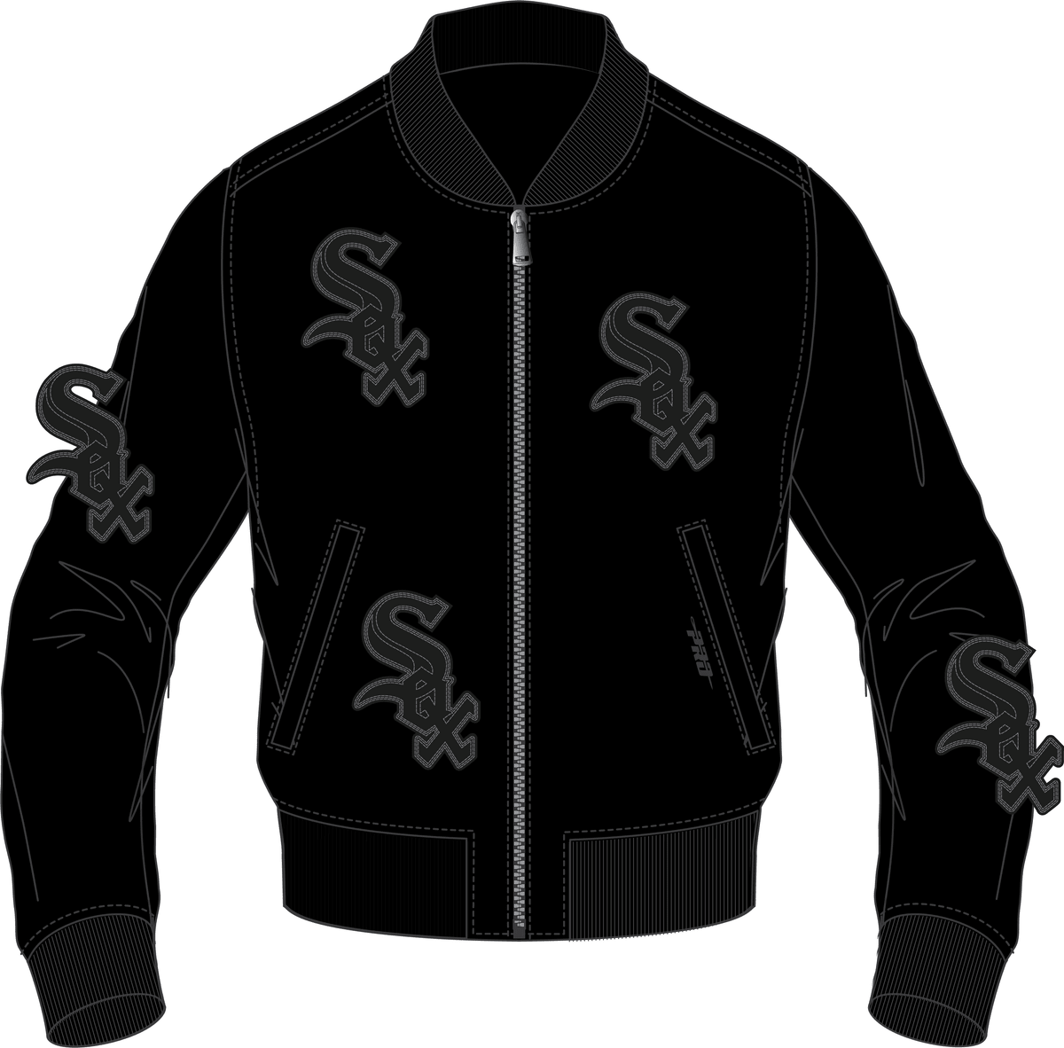 Chaqueta universitaria de cuero lavado de los Chicago White Sox para hombre