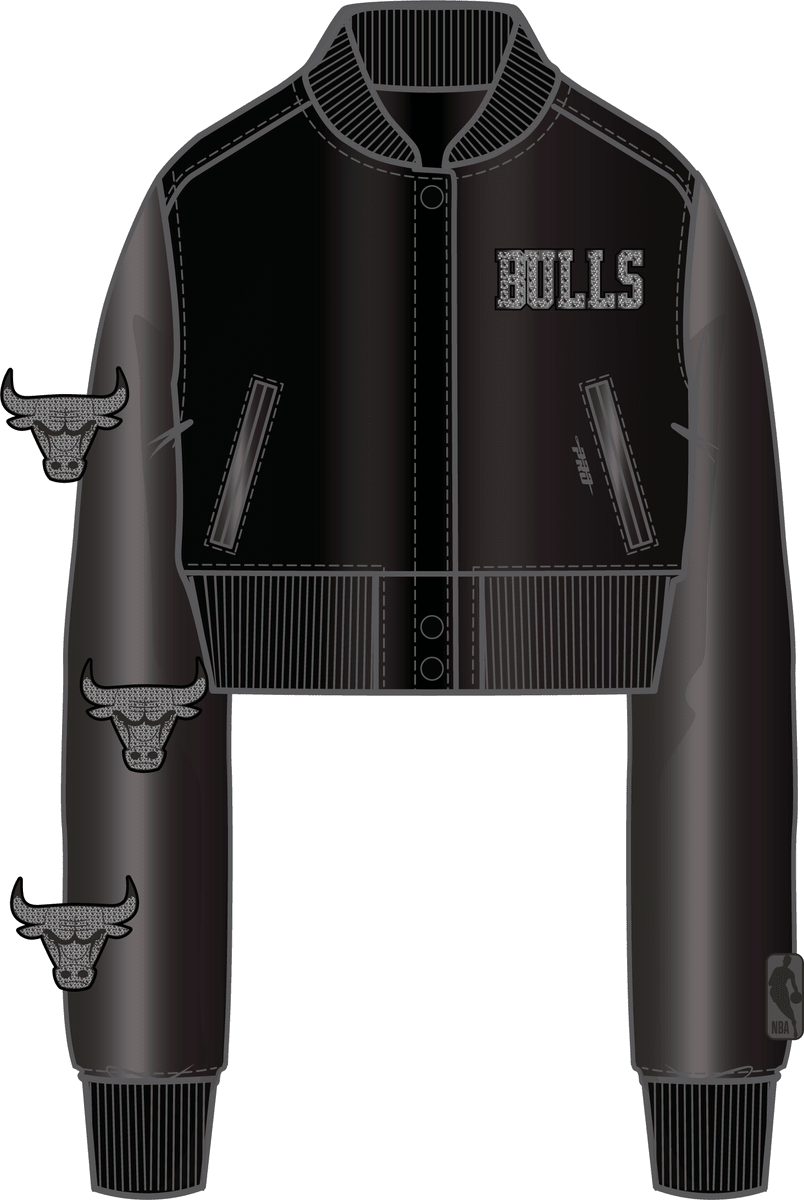 Chaqueta universitaria de cuero Washed Crystalline de Chicago Bulls para mujer