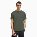 T-shirt en coton extensible coupe droite pour homme avec logo contrastant