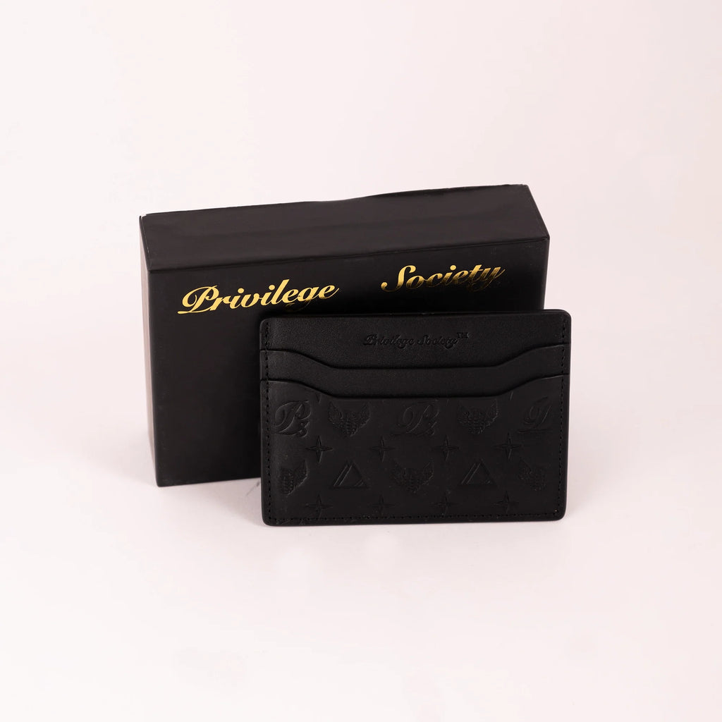 Billetera CC de cuero con monograma para hombre