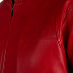 Chaqueta de cuero blusón básica para hombre