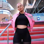Blouson en cuir pour femme "World Famous Soda Club"