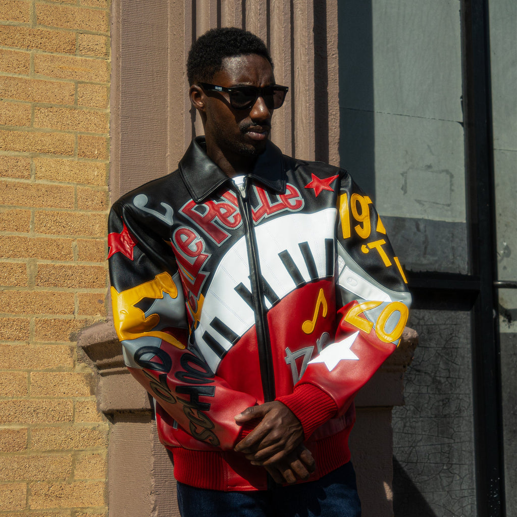 Blouson en cuir 50 ans de hip-hop pour homme
