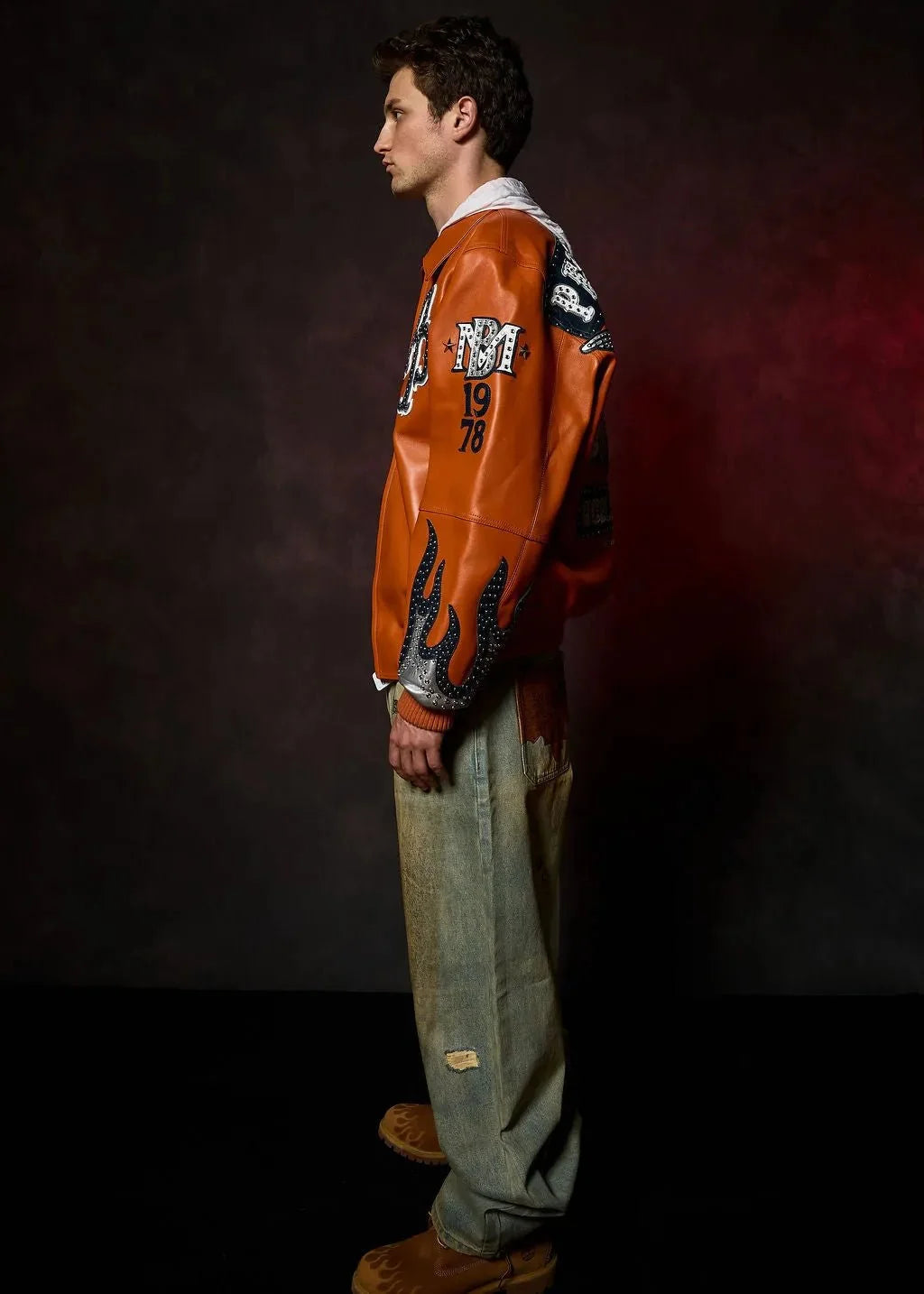 Chaqueta de cuero para hombre World Famous Pelle