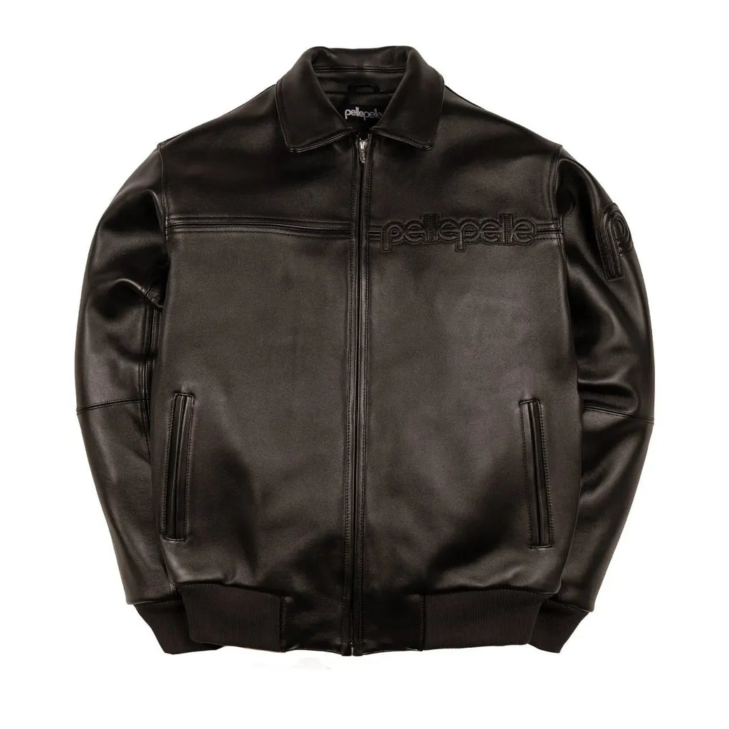 Blouson homme en cuir grainé et côtelé