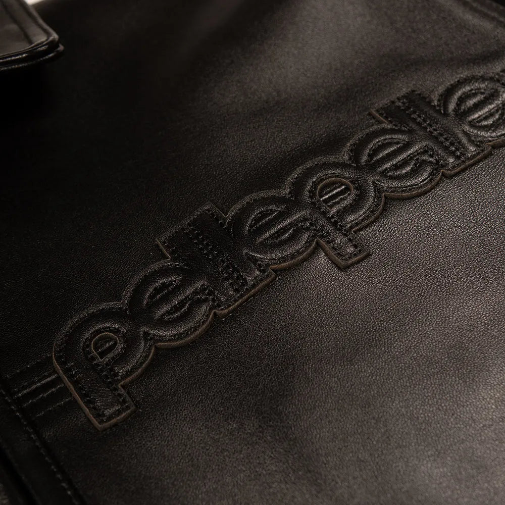 Blouson homme en cuir grainé et côtelé