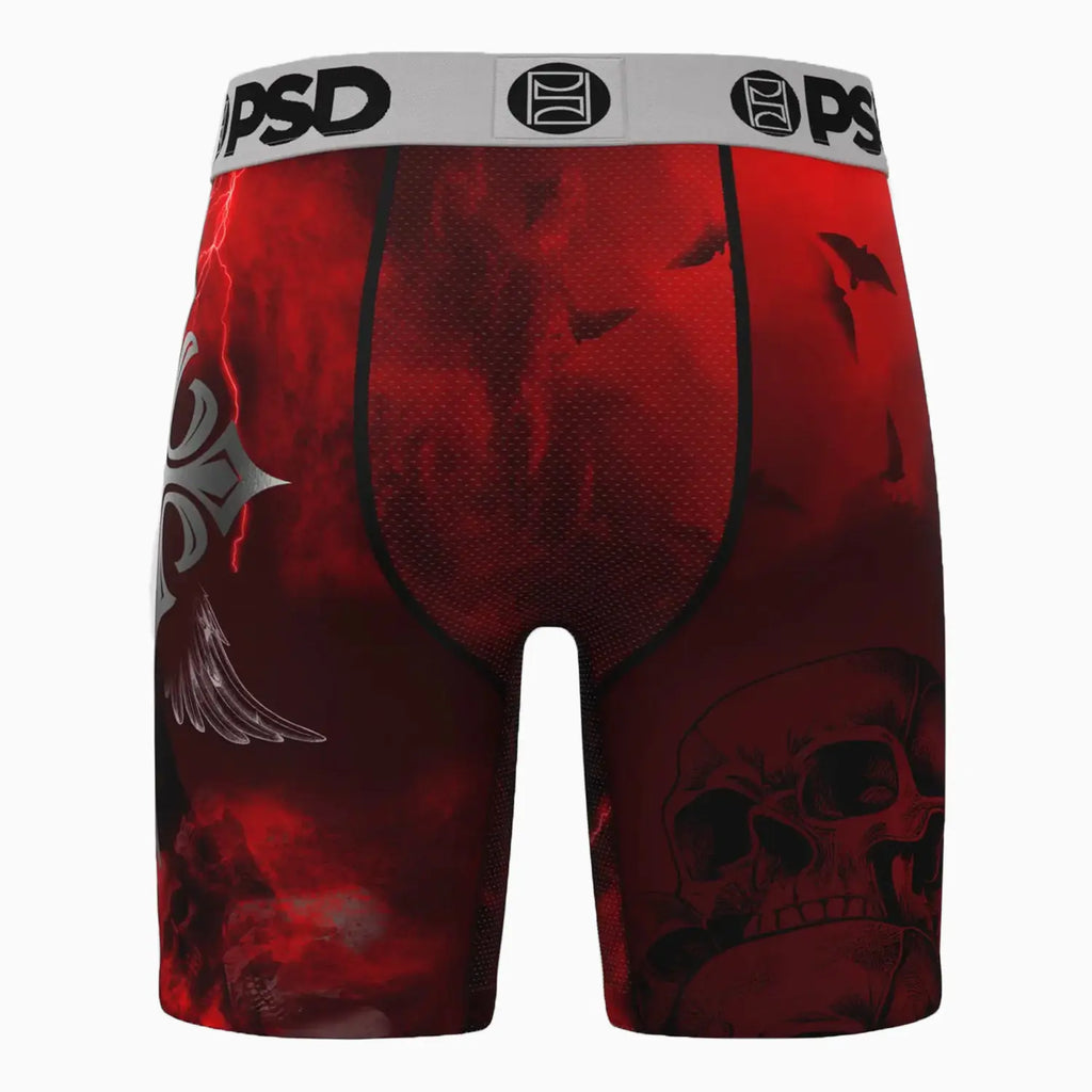 Bóxer plateado de hombre con ala roja de largo estándar