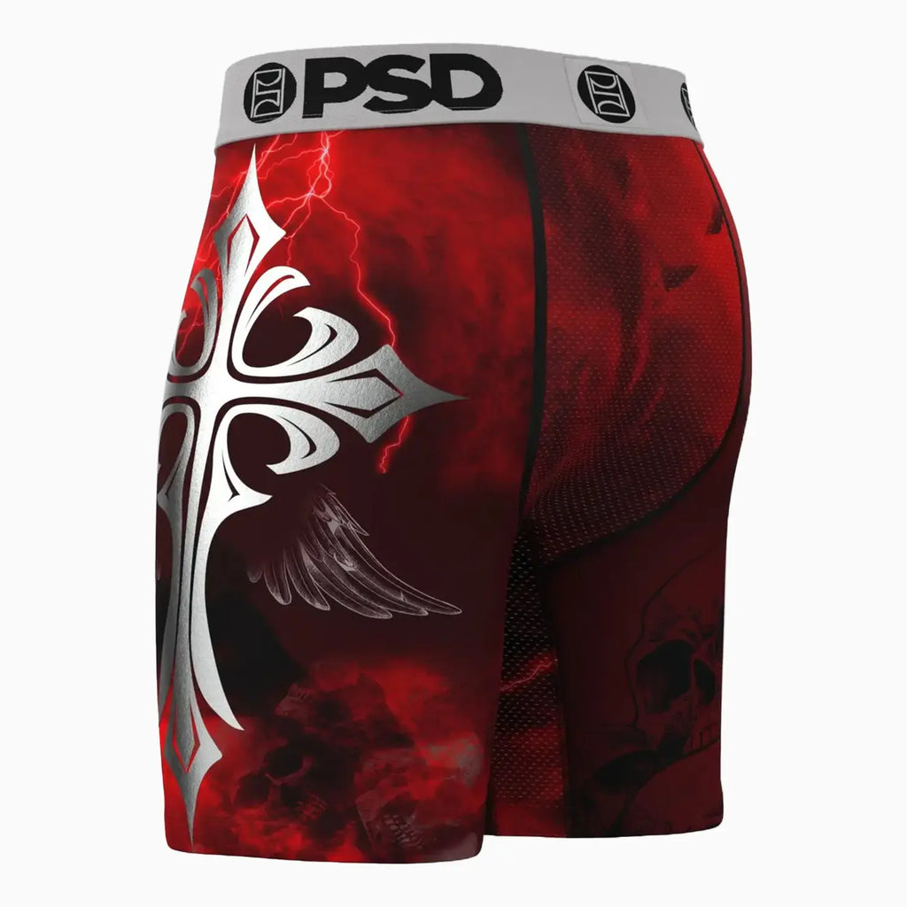 Bóxer plateado de hombre con ala roja de largo estándar