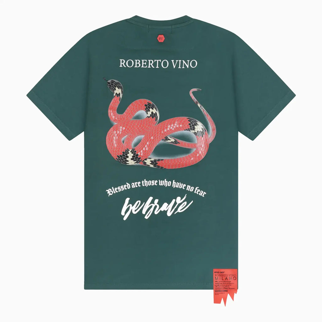 Camiseta de cuello redondo Brave Snake para hombre