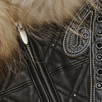 Chaqueta de cuero con capucha Royale para hombre