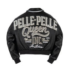 Chaqueta corta de cuero Pelle Queen para mujer