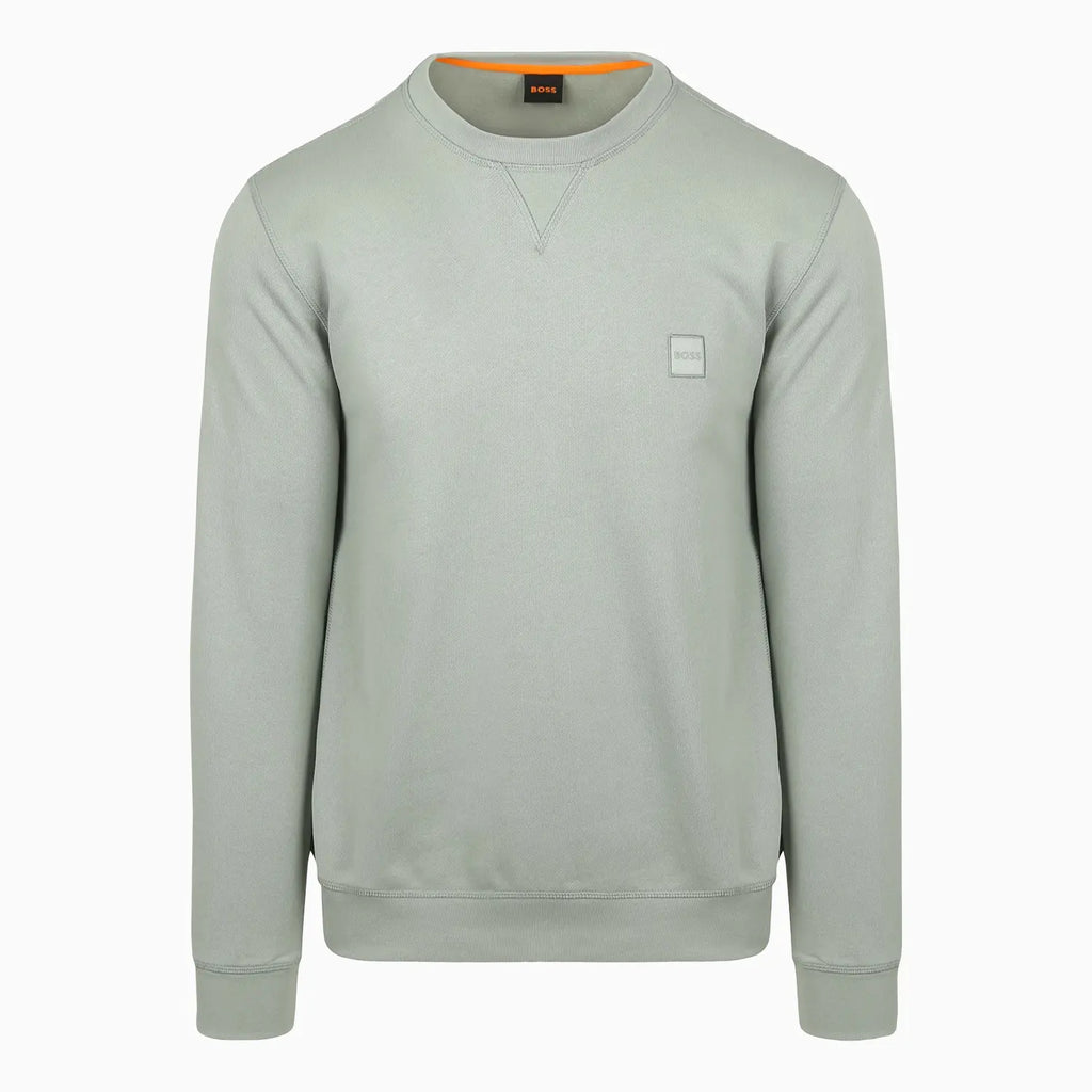 Men's Cotton Terry Sweatshirt with Logo Patch