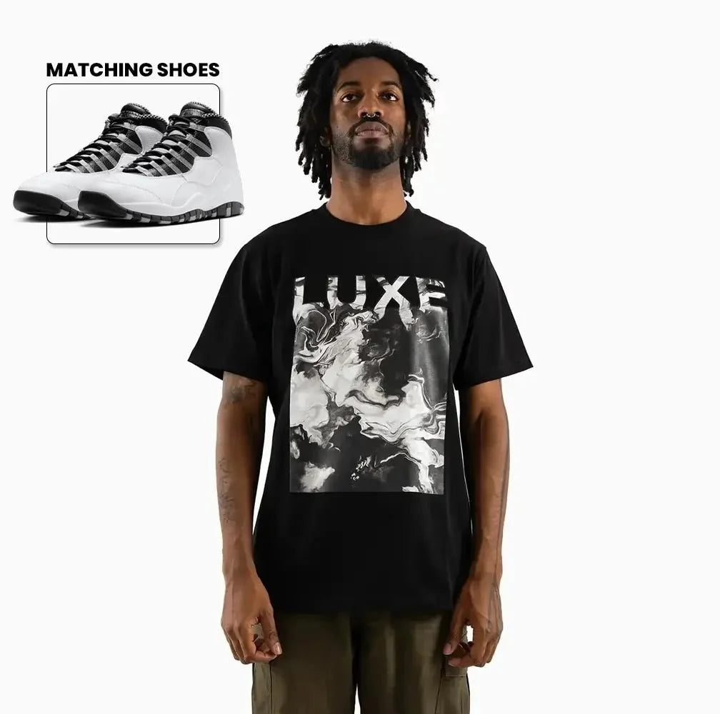 Men's Monochrome Marble Graphic T-Shirt