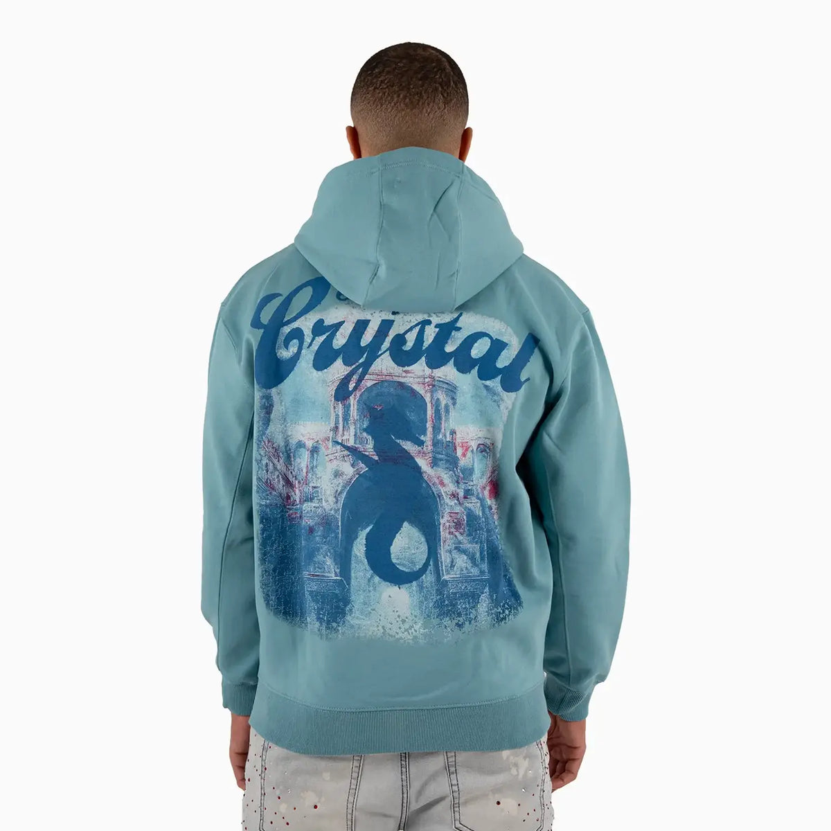 Sweat à capuche hippocampe en strass LC pour homme