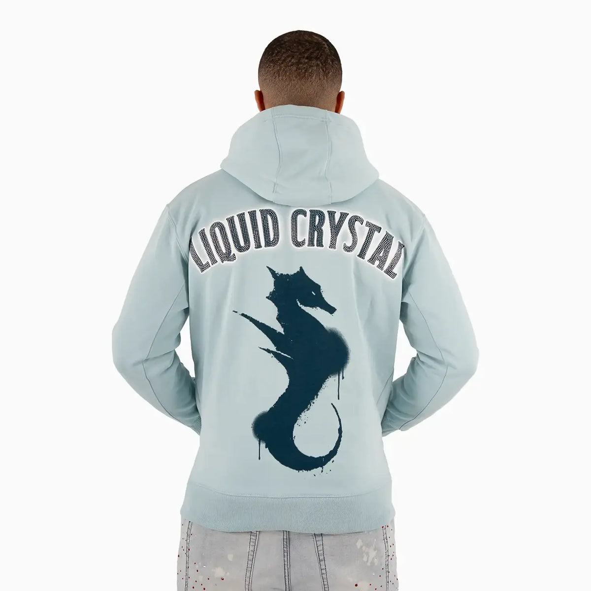 Sweat à capuche strass liquide homme
