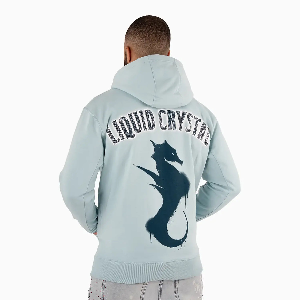 Sweat à capuche strass liquide homme