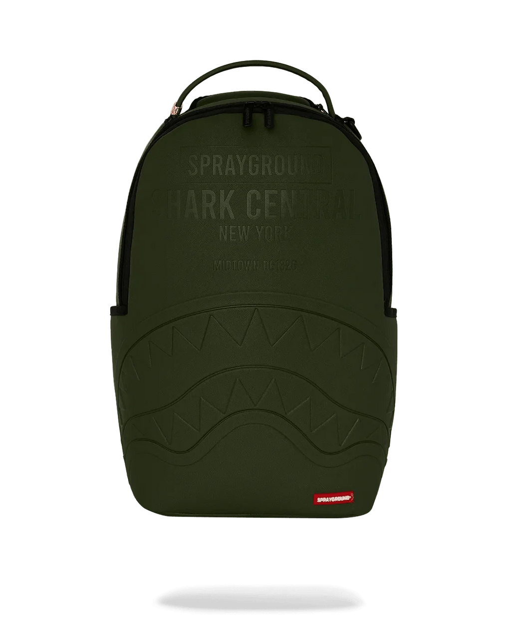 Sac à dos en nylon vert estampé Shark Central