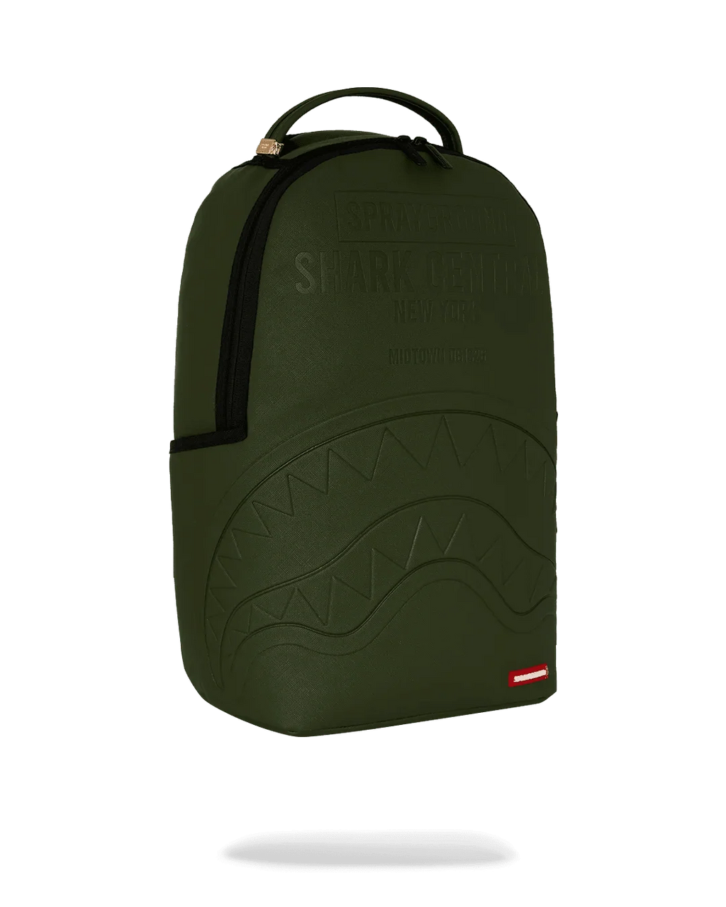 Sac à dos en nylon vert estampé Shark Central
