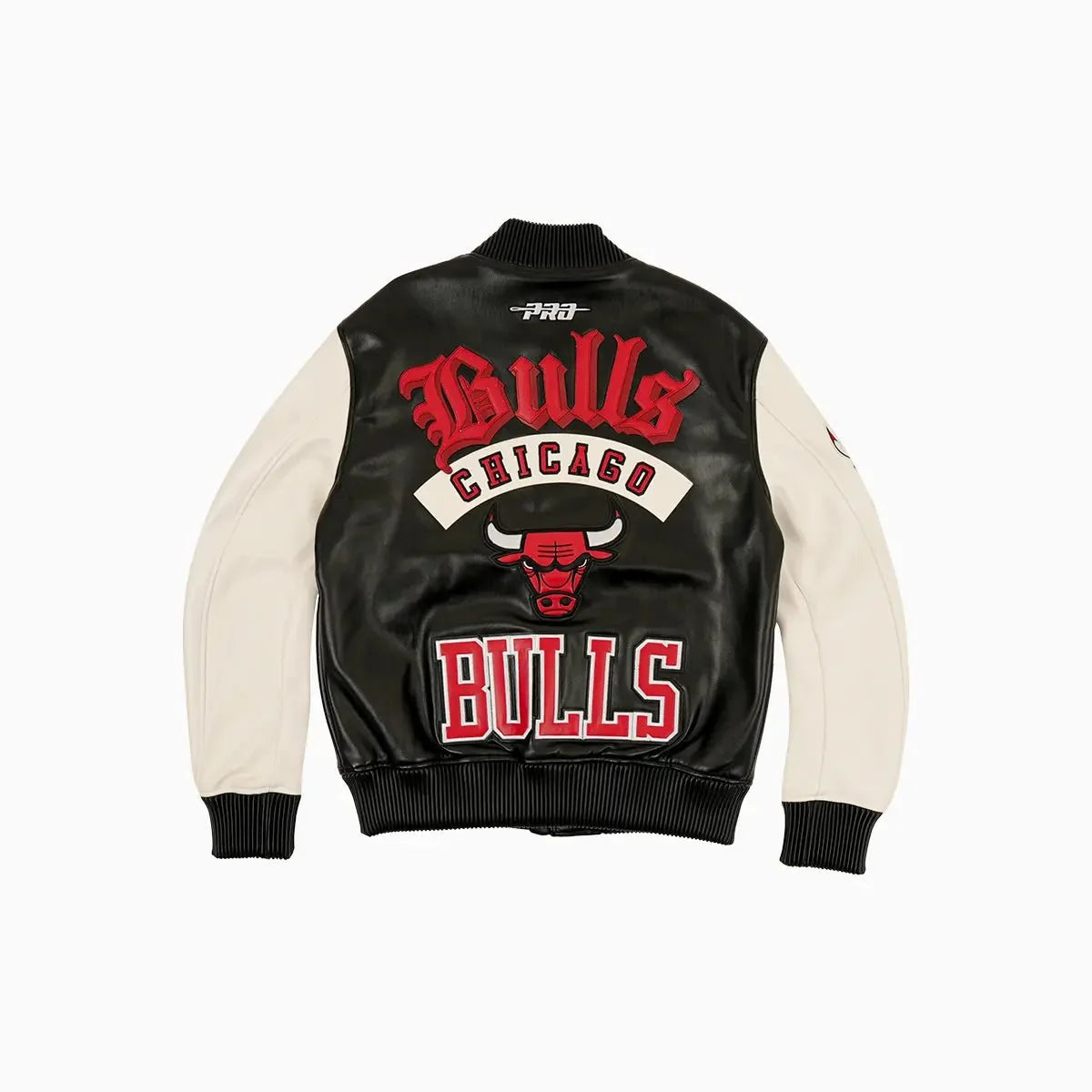 Chaqueta universitaria de cuero de los Chicago Bulls para hombre