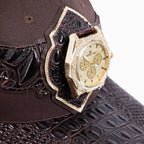 Casquette de camionneur en laine Breyer's Buck 50 avec visière en cuir