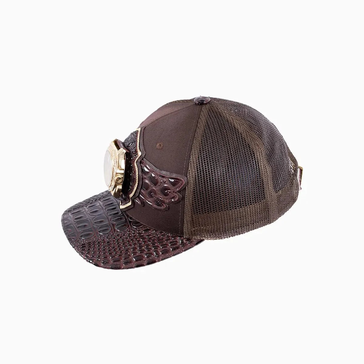 Casquette de camionneur en laine Breyer's Buck 50 avec visière en cuir