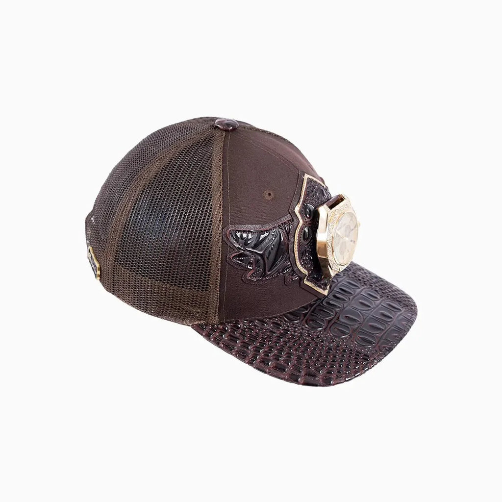 Casquette de camionneur en laine Breyer's Buck 50 avec visière en cuir