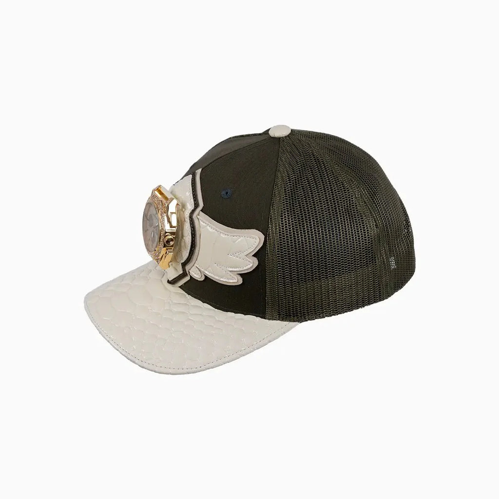 Gorra de camionero de lana Buck 50 con visera de cuero de Breyer