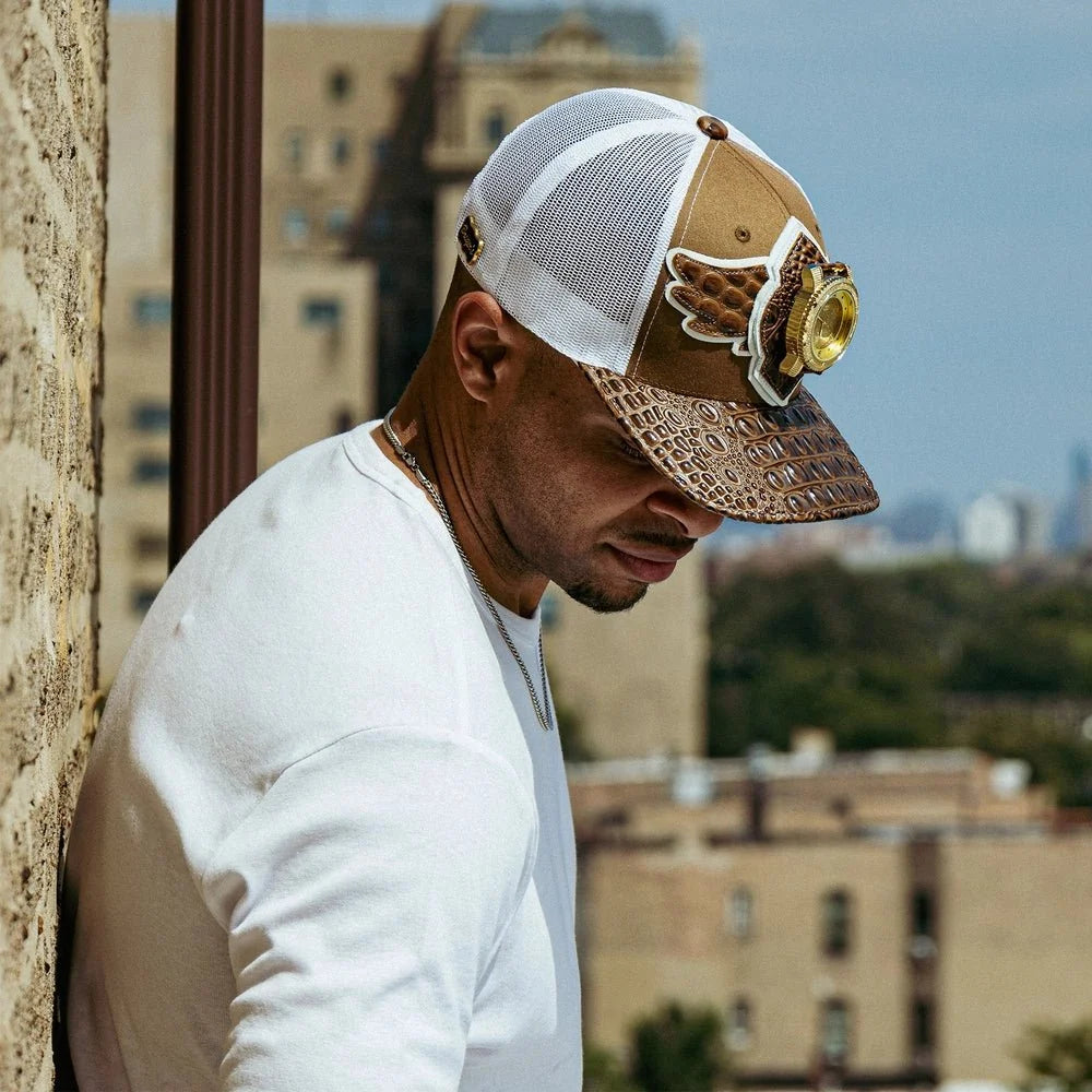 Gorra de camionero de lana Breyer's Buck 50 con visera de cuero