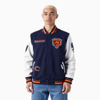 Veste universitaire en laine côtelée Stitch des Chicago Bears pour homme