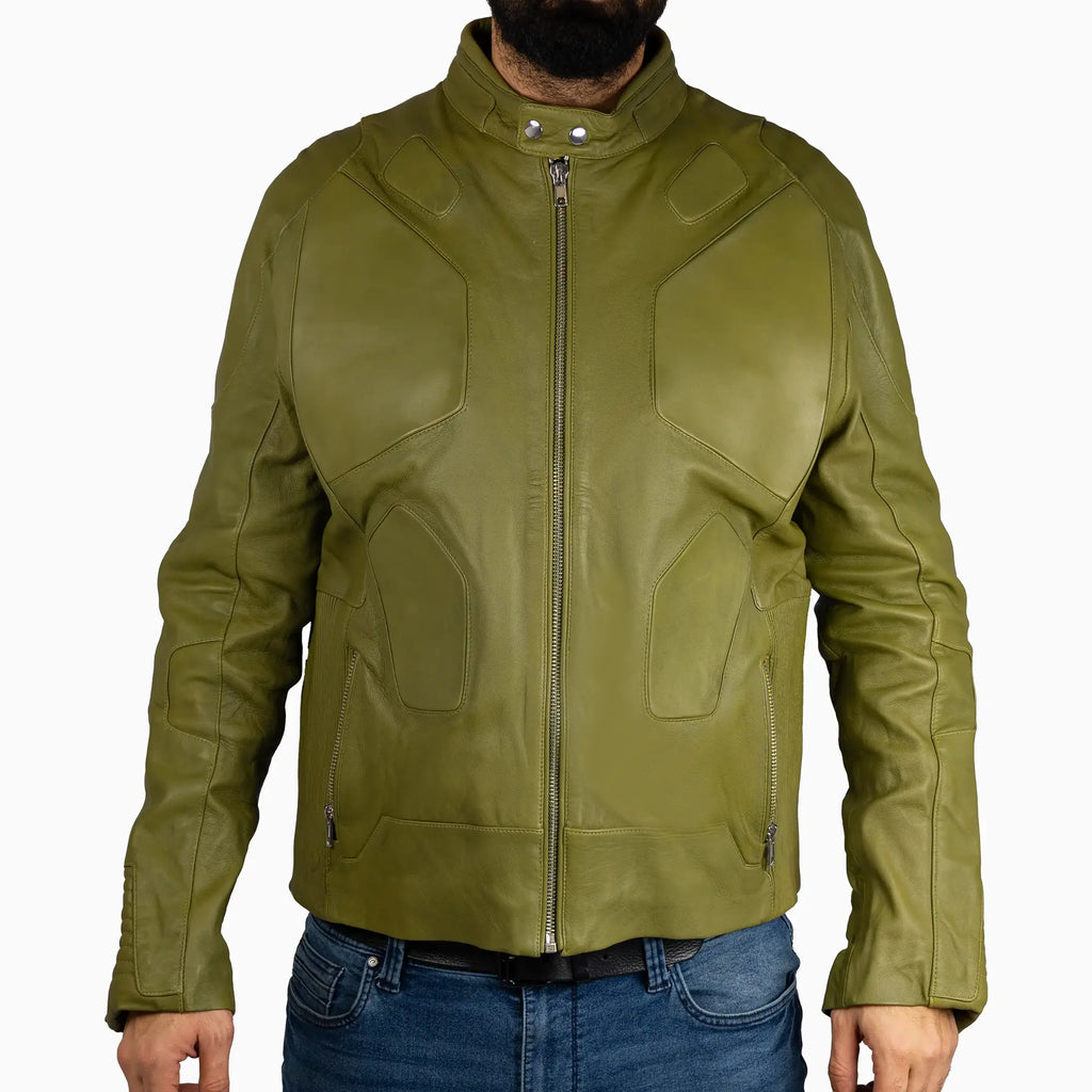 Blouson en cuir de moto Husdon pour homme