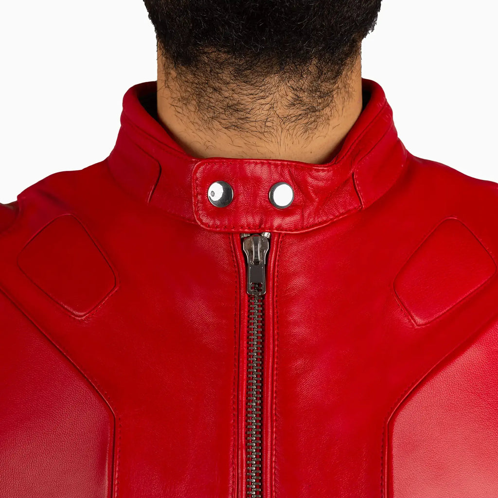 Blouson en cuir Husdon style motard pour homme