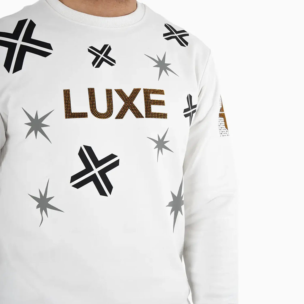 Sudadera de cuello redondo con gráfico LUXE para hombre