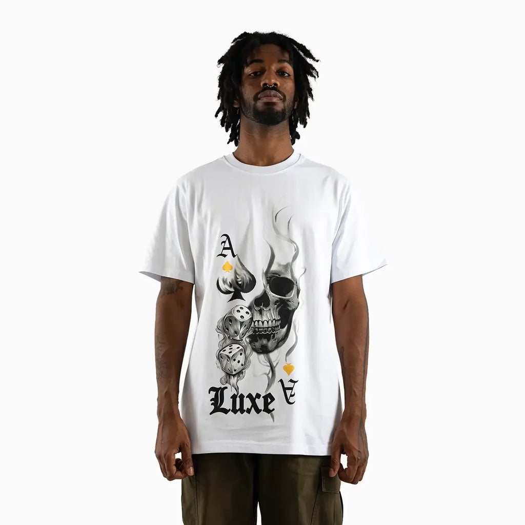 T-shirt à manches courtes et motif tête de mort As de pique pour homme