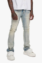 Pantalón ajustado de mezclilla apilado HEATH para hombre