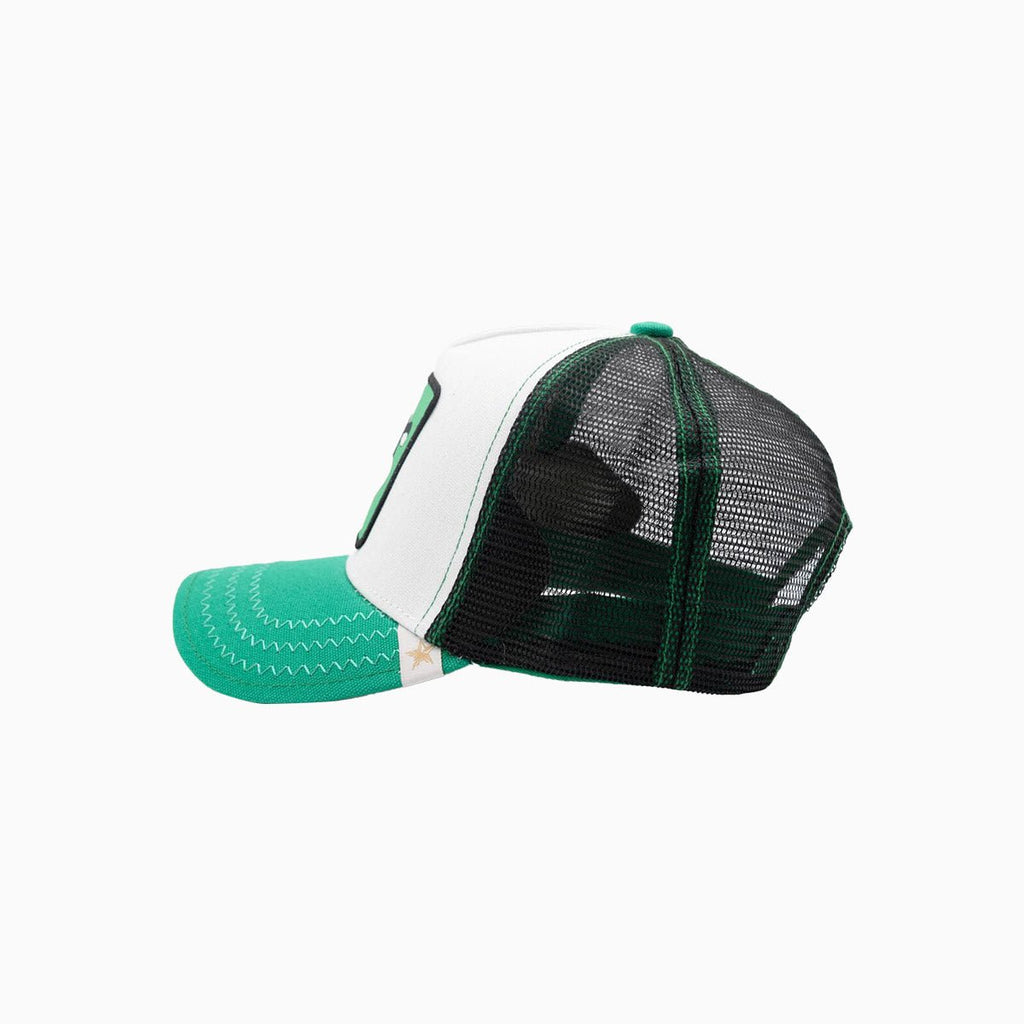 La Casquette Trucker Dessin Animé Vert Blanc Noir