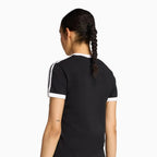 Conjunto de camiseta y shorts de 3 franjas para mujer