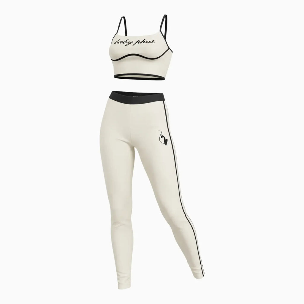 Conjunto de top sin mangas y leggings de pasarela para mujer