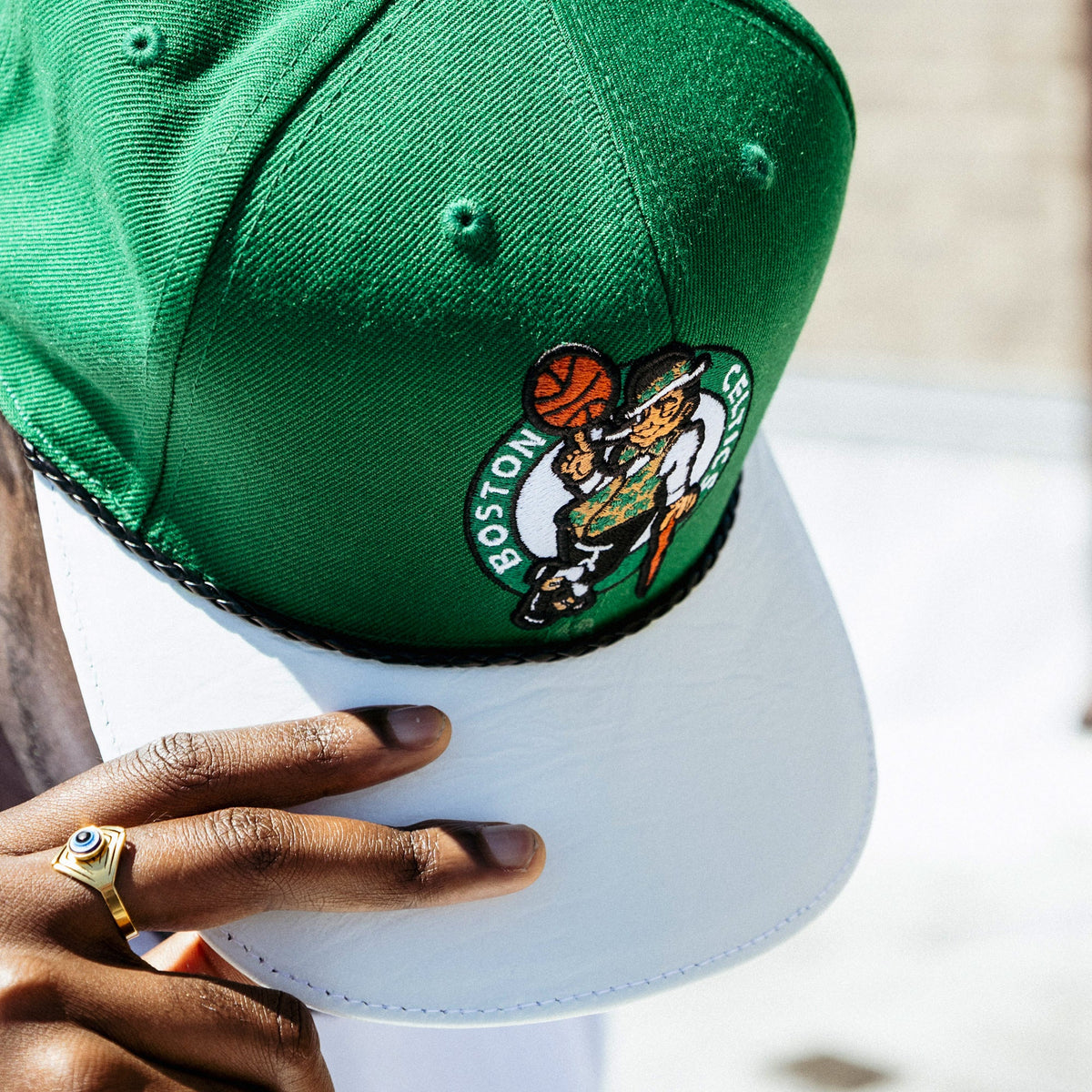 Casquette Boston Celtics Buck 50 Breyer avec visière en cuir