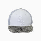 Casquette de camionneur Breyer's Buck 50 Chicago White Sox avec visière en cuir