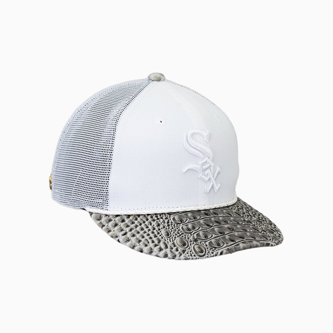 Casquette de camionneur Breyer's Buck 50 Chicago White Sox avec visière en cuir