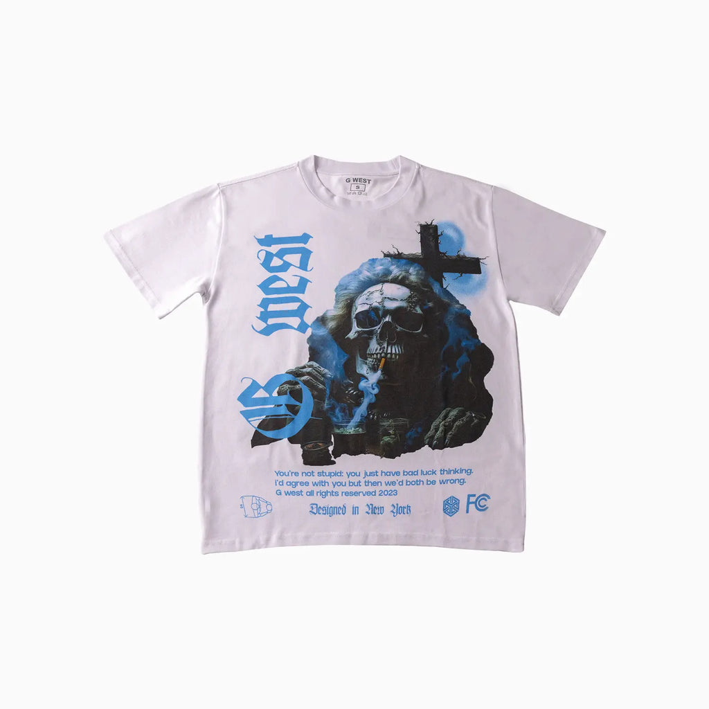 Camiseta de hombre estilo calavera de humo