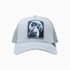 Casquette Trucker Gris Clair Loup Pleine Lune