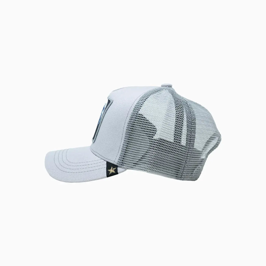 Casquette Trucker Gris Clair Loup Pleine Lune
