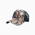 Gorra camionera de piel de cabra marrón