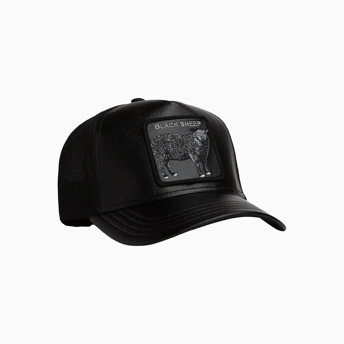 Casquette de camionneur en similicuir (effet peau de mouton)