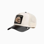 Casquette trucker crâne en similicuir