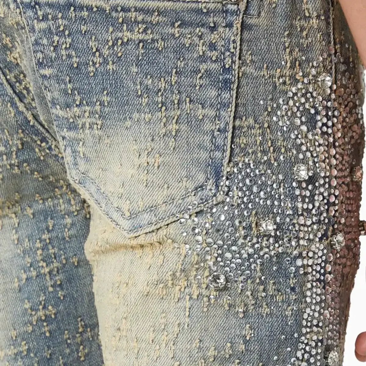 Jean en denim vieilli croisé pour enfant