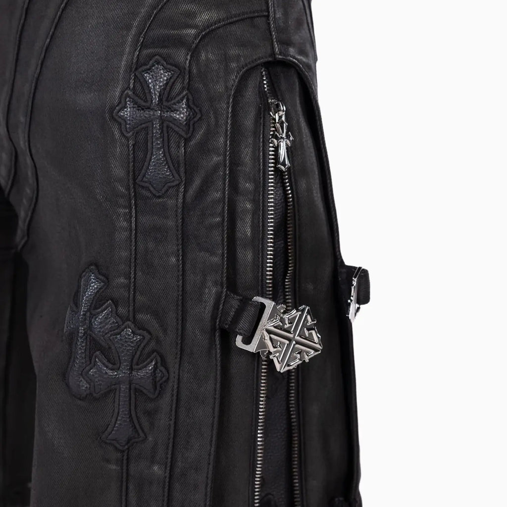 Short à boucle croisée entièrement noir pour homme