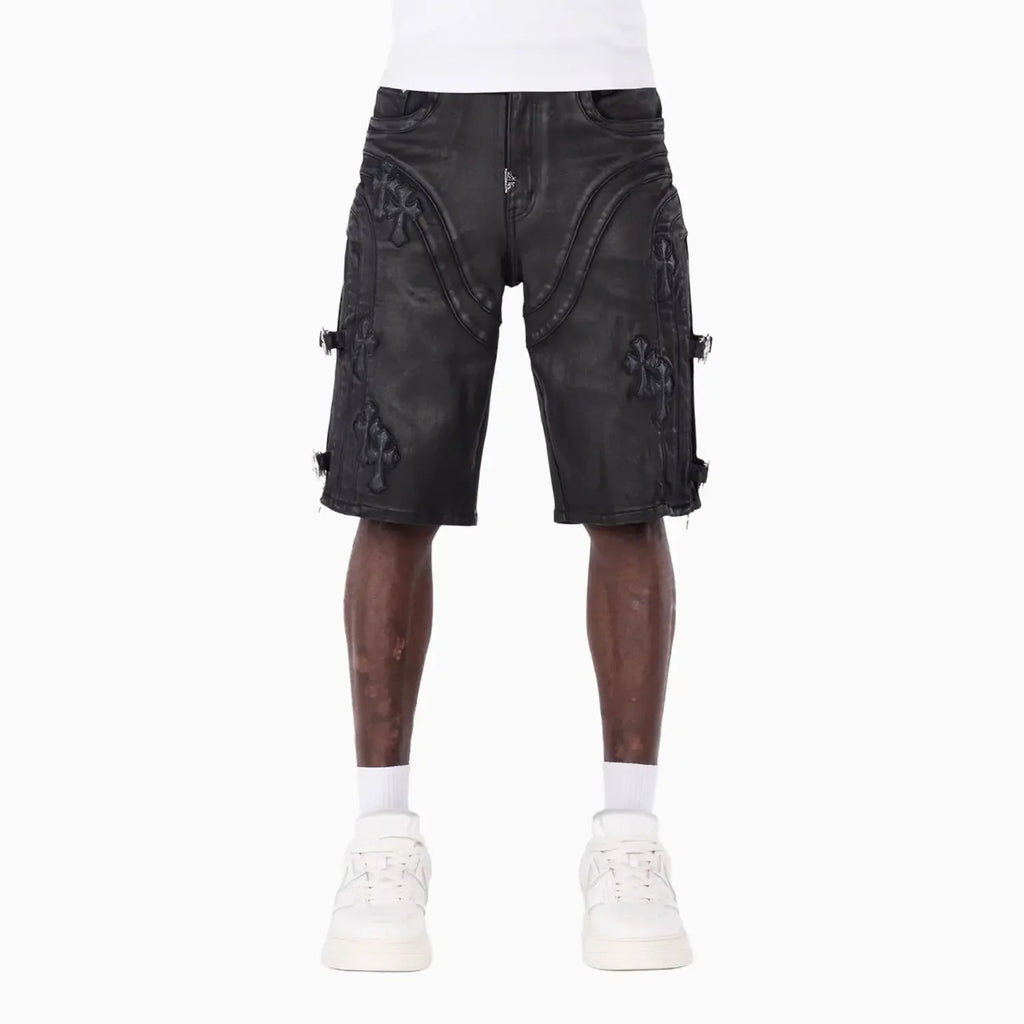 Short à boucle croisée entièrement noir pour homme
