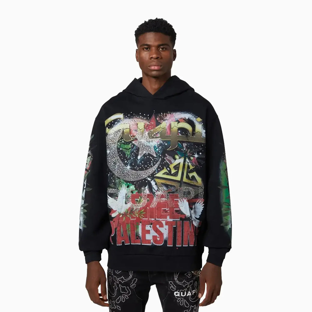 Sudadera negra para hombre "Palestina Libre"
